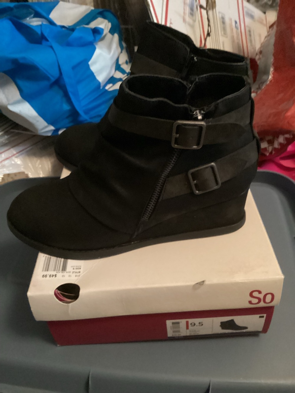 SO Booties Style Name Garlic Black Women’s 9.5